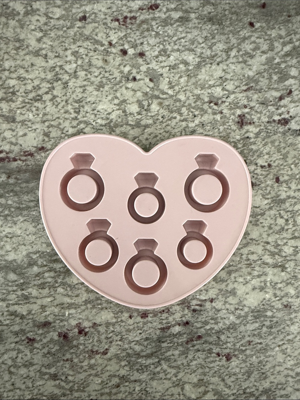 Heart-Shaped Ring Cavity Silicone Mold in Pale Pink